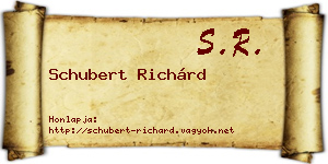 Schubert Richárd névjegykártya