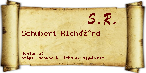 Schubert Richárd névjegykártya